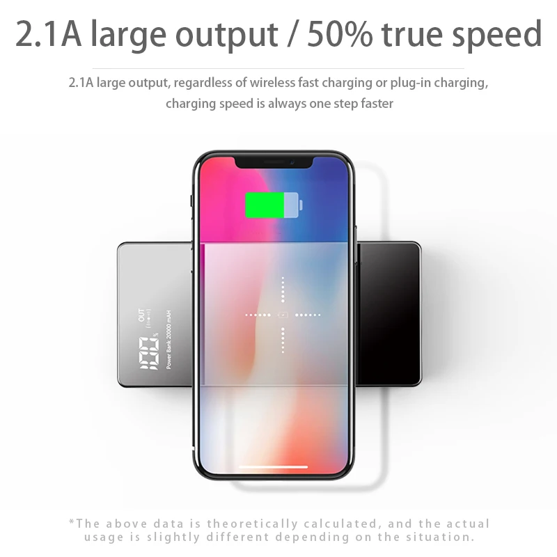 20000mAh Wireless Power Bank Qi External Battery Charger For iPhone X XS 8 plus 11 pro Samsung Note 10 plus Xiaomi Powerbank powerbank for phone Power Bank