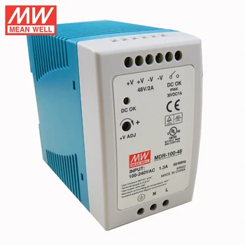 

Original MEAN WELL MDR-100-48 96W 48V DIN Rail Switching Power Supply 110V/220VAC to 48V DC 2A Power Unit PSU SMPS Transformer