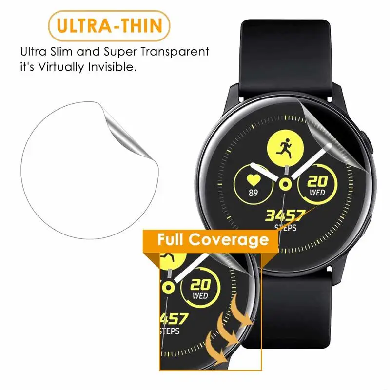 

3Pcs Hydrogel Protective Tempered Film for Galaxy Watch 40/42/46mm Anti-scratch Protection Film Full Screen Permeability Film
