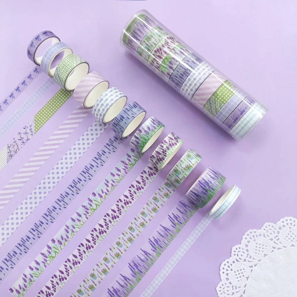 Kawaii 12Pcs Lavender Washi Tape Set
