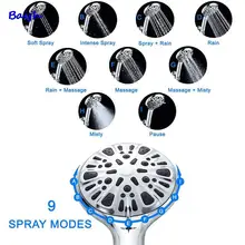 Shower Head 9-Mode Hand-held Booster Shower Head Pipe Holder Set Bathroom Accessories High-quality Water Saving Adjustable