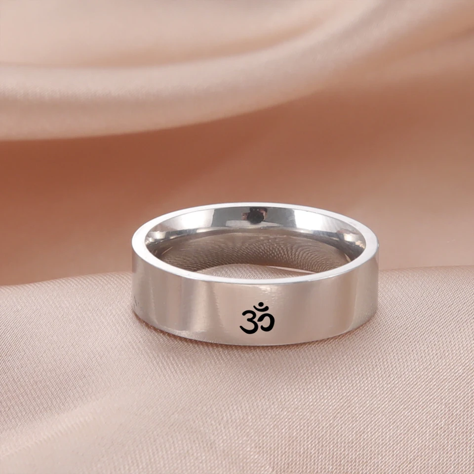 Skyrim Stainless Steel Hinduism Yoga Rings for Men Women Indian