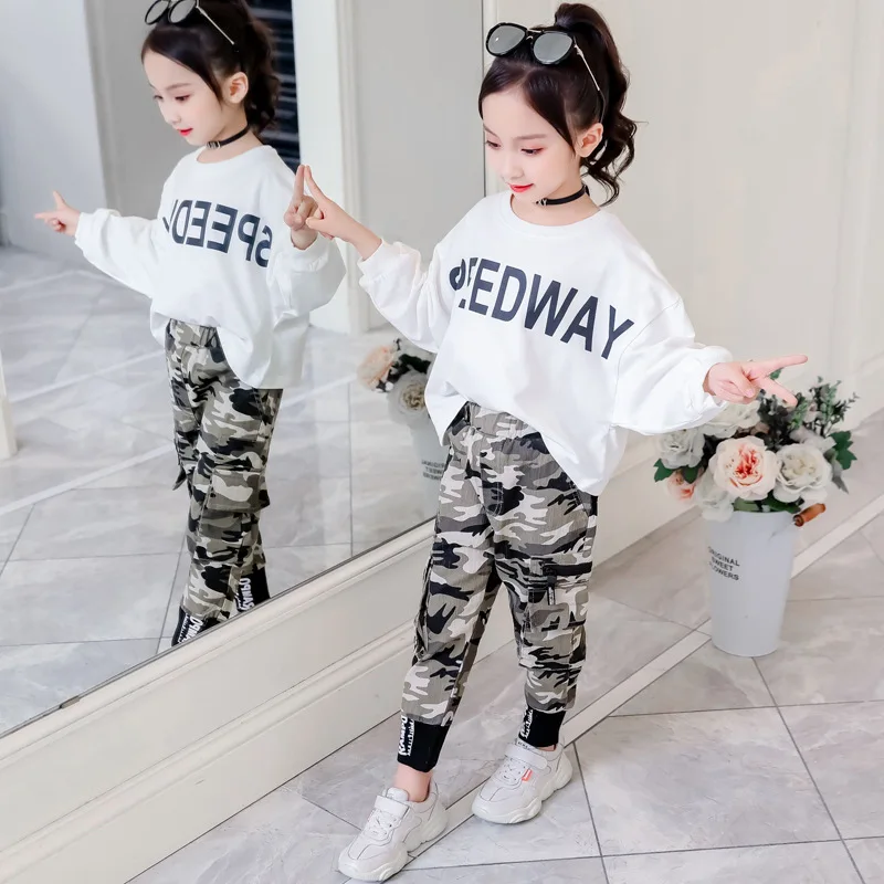 

Girls Autumn Set 2019 New Style CHILDREN'S Garment Western Style Korean-style Spring And Autumn Two-Piece Set Big Boy Fashionabl