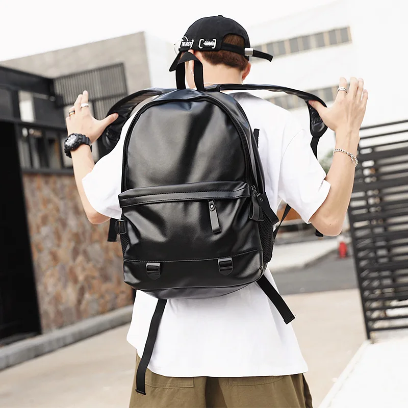 

Backpack men's leisure double shoulder bag outdoor travel Korean version of young students large capacity portable