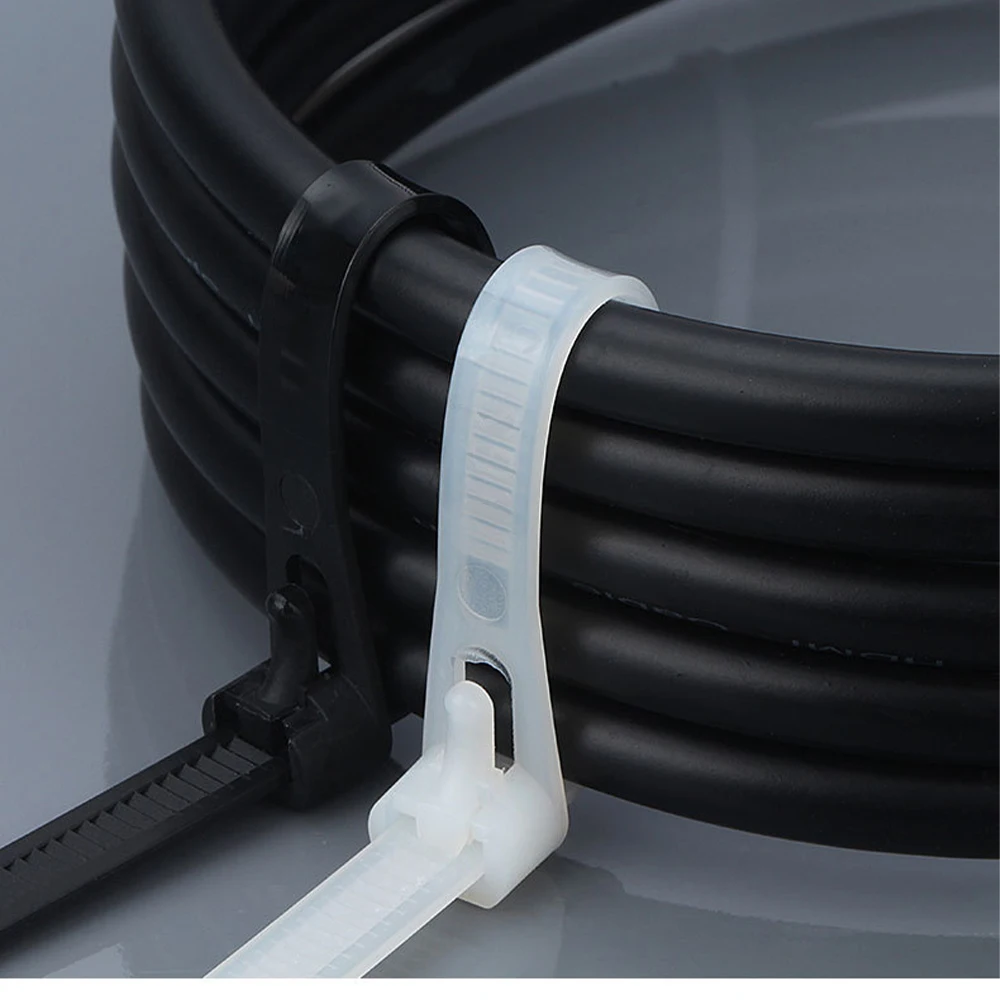 Nylon Cable Ties 30PCS Retractable Nylon Cable Tie Reusable Self-Locking Plastic Fixed Nylon Cable Tie Packaging Plastic Zipper Tie