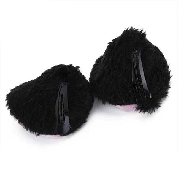 Cat Ears Hair Clip Hairpin Cosplay Black+New Animal Long Tail Cosplay Christmas Halloween Costume Accessory Black