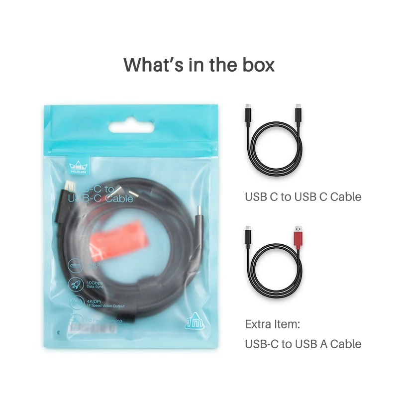 Tablettes Graphiques,HUION PC02 câble complet USB C à USB C, USB 3.1