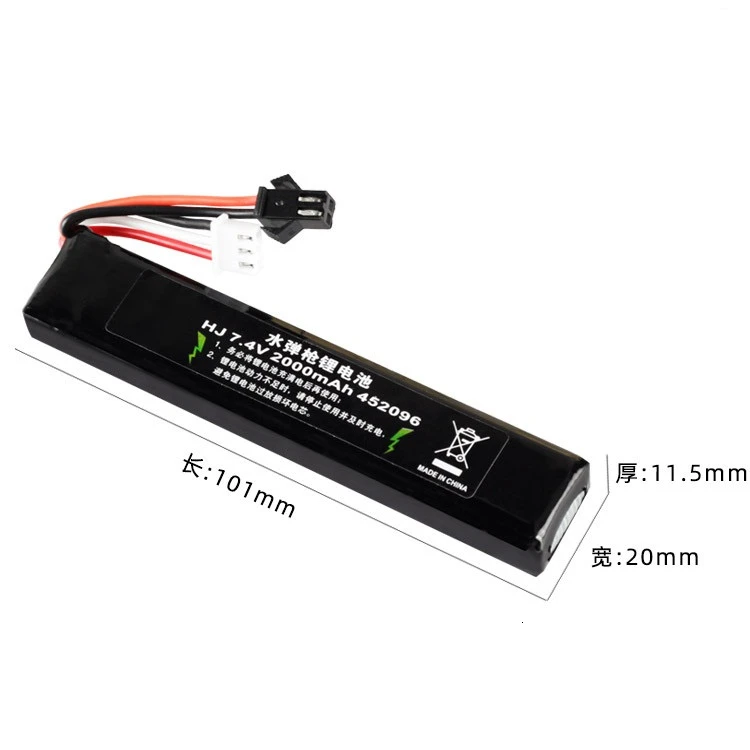 452096 Аккумулятор для водяного пистолета 2S / 3S Lipo 7 4 В/11 1 В 2000 мАч AKKU Mini Airsoft BB