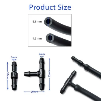 

Sprayer Windshield Nozzle 5pcs Set Plastic Front Washer Kit Wiper Black