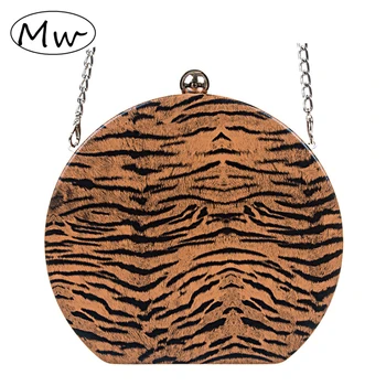 

Leopard Clutch Women Evening Bag PU Leather Ladies Hand bag Fashion Party Purse Oval Shape Female Shoulder Bag Bolsa MW060
