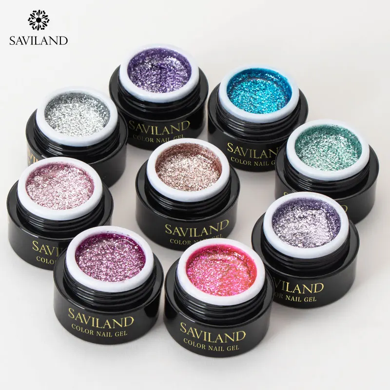 SAVILAND Glitter Platinum Painting Nails Varnish Starry Sky Glitter Soak Off UV Gel Long Lasting Varnish 1 SAVILAND Glitter Platinum Painting Nails Varnish Starry Sky Glitter Soak Off UV Gel Long Lasting Varnish 3