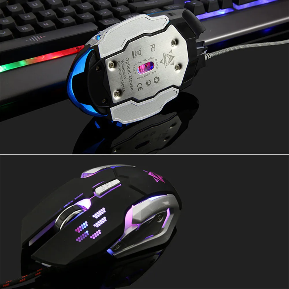 Эргономичная игровая клавиатура и мышь комбинированная крутая USB Проводная с