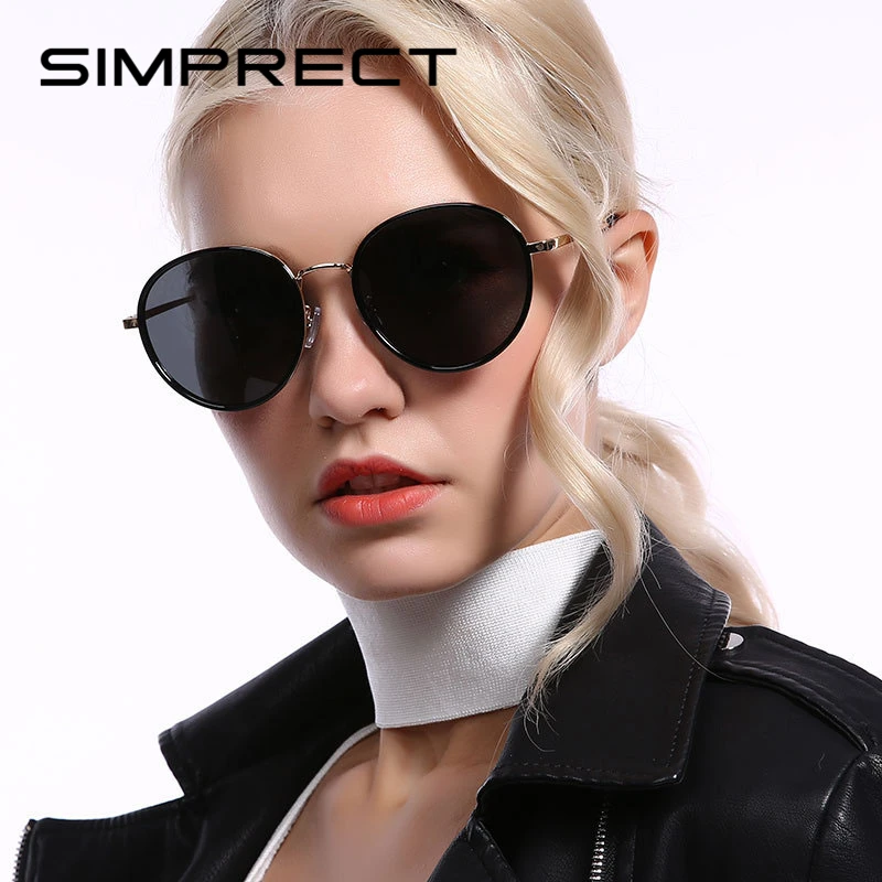 SIMPRECT, поляризационные солнцезащитные очки для женщин,, винтажные круглые солнцезащитные очки, Ретро стиль, rb, фирменный дизайн, солнцезащитные очки, водительские Оттенки для женщин