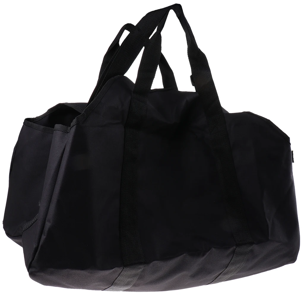 

2 Pieces Heavy Duty Canvas Log Carrier Firewood Holder Tote Fireplace Wood Stove Accessories Black Blue