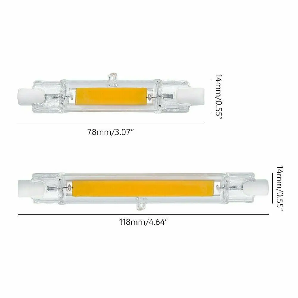 R7S 78mm 118mm COB Glass Tube LED Ceramics Replace Halogen Lamp Powerful Led  Spot Light Bulb _ - AliExpress Mobile