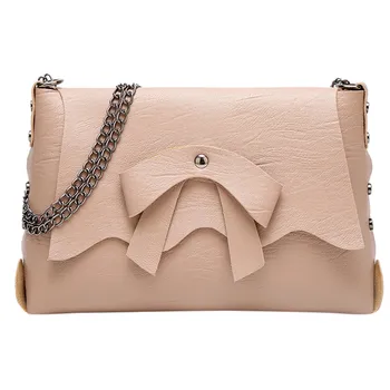

Ladies Handbags Women's Fashion Bow Shoulder Bag Solid Color Simple Messenger Bag Chain Bag Famous Brand bolsa feminina