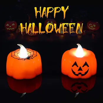 

12pcs Creative LED Candle Tea Light Battery-Powered Pumpkin Light For Christmas Halloween Wedding Birthday Party Home Decor