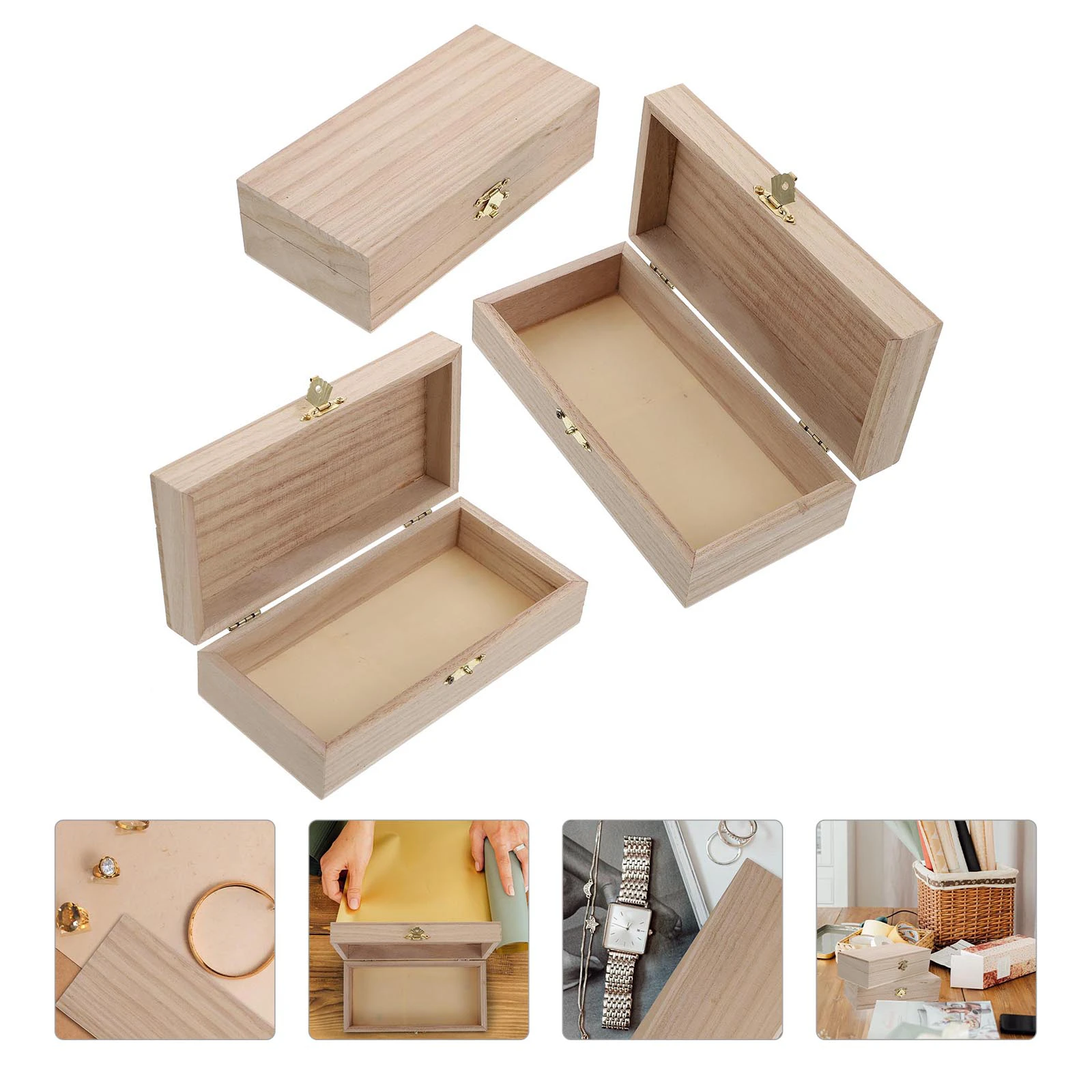 Cajas de madera para joyería, uds., organizador de joyas, Cajas de almacenamiento de exhibición para tienda|Cajas y recipientes de almacenamiento| - AliExpress