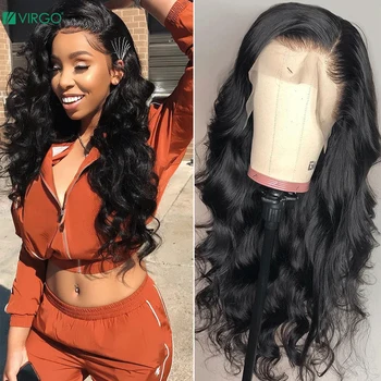 

Virgo 360 Lace Frontal Wig Pre Plucked With Baby Hair Brazilian Lace Front Human Hair Wigs Body Wave Remy Hair Wigs 150% Density