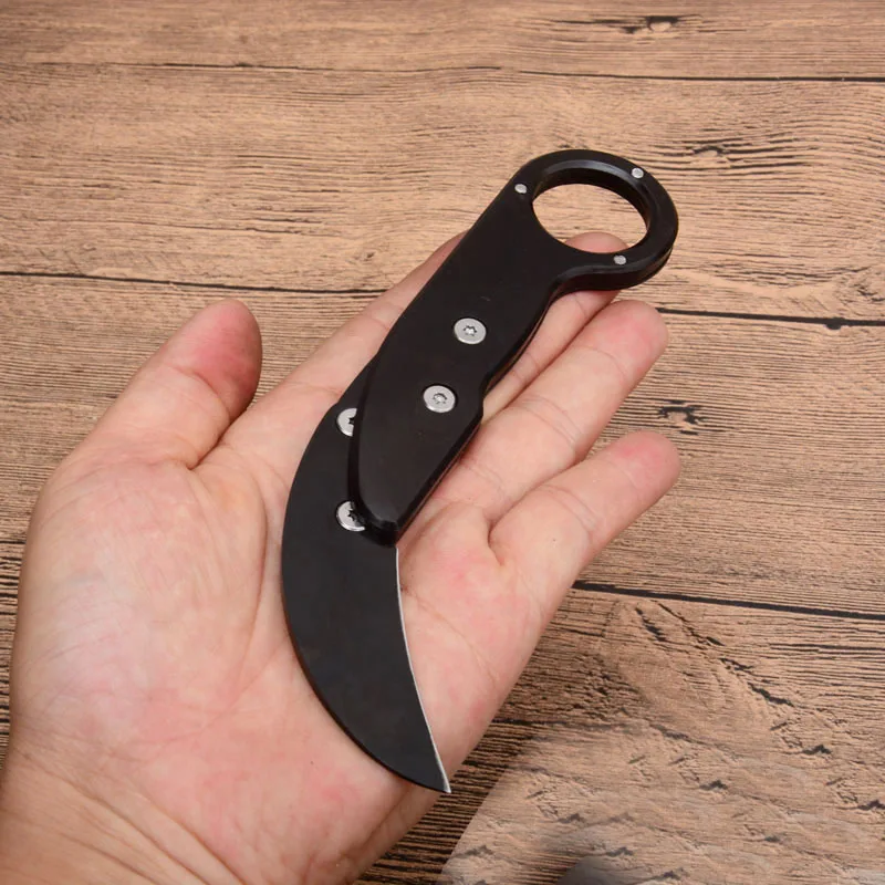 Karambit CSGO EDC инструмент 5cr15mov лезвие+ сплав алюминиевая ручка механический Тактический коготь нож открытый складной охотничий карманный нож - Цвет: Черный