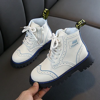 

Kids Shoes girls PU Leather Lace Up Vintage High Children Sneakers girl Baby Shoes Sport Autumn Winter Children Shoes