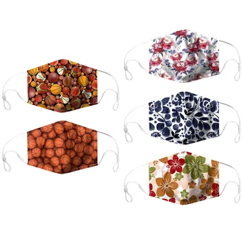 

5pc Adult Mouth Facemask Reuse Outdoor Mask Flowers Mascarilla Anti Dust Face Mask Muffle Mascarillas Print Cycling masques