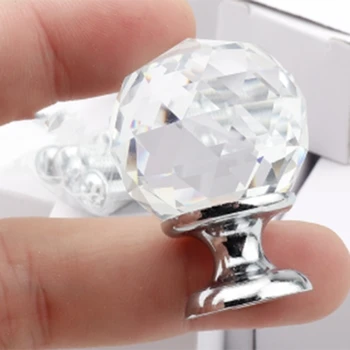 

30Mm 10Pcs Crystal Ball+Zinc Alloy Furniture Cupboard Wardrobe Cabinet Drawer Dresser Door Pulls Knobs Handles with Screw