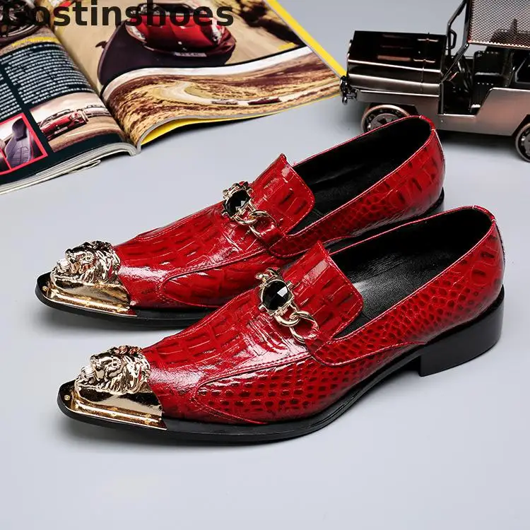 Special Men Shoes Red Color Genuine 