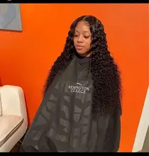 Mechones de pelo humano Remy con Perla Negra y ondas profundas, mechones de 30 pulgadas con cierre, 3 mechones