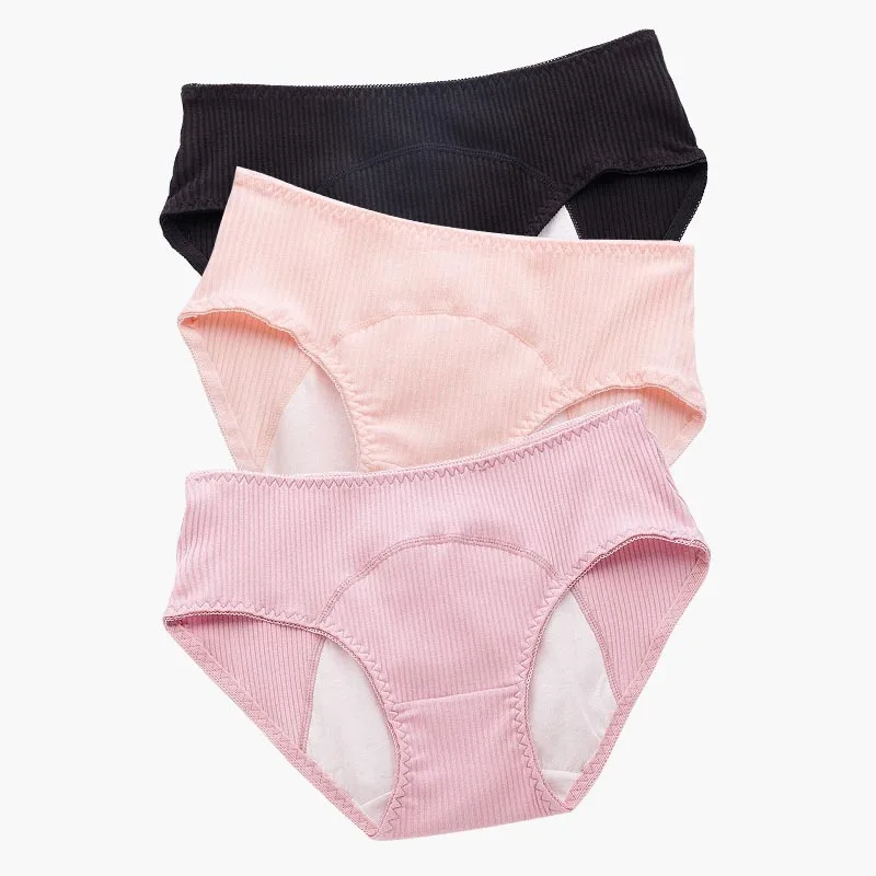 I 3PCS 3cs/lot Leak Proof Panties For Women Physiological Period Pants Cotton Menstrual Underwear Waterproof Briefs Underpants#F - Цвет: I 3PCS