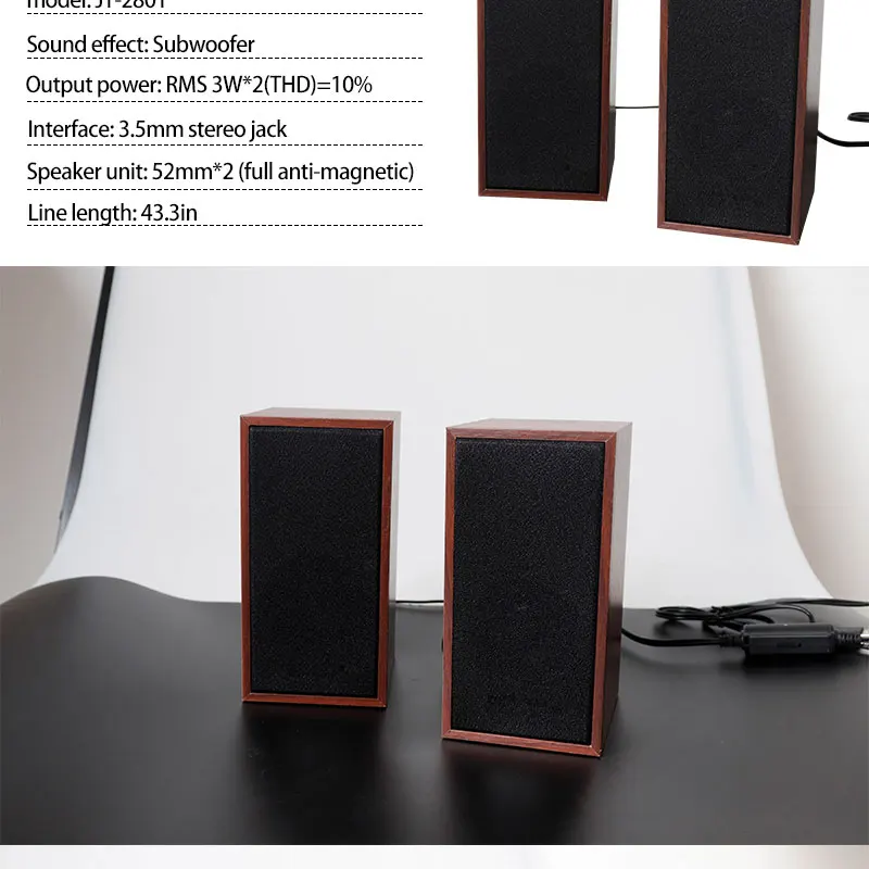 3D стерео сабвуфер 2,1 PC динамик Портативный бас Музыка DJ Саундбар ТВ USB Компьютерные колонки для ноутбука