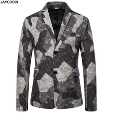 KLV пиджак мужской повседневный винтажный костюм с отложным воротником и длинным рукавом с цветочным принтом пиджак блейзер мужской тонкий fit9916