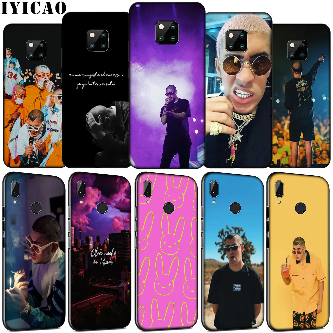 IYICAO Bad Bunny Rap pop singer Soft Silicone Phone Case for Huawei Mate 30 20 10 Pro Nova 5i 4 3 3i 2i 2 Lite TPU Black Cover | Мобильные