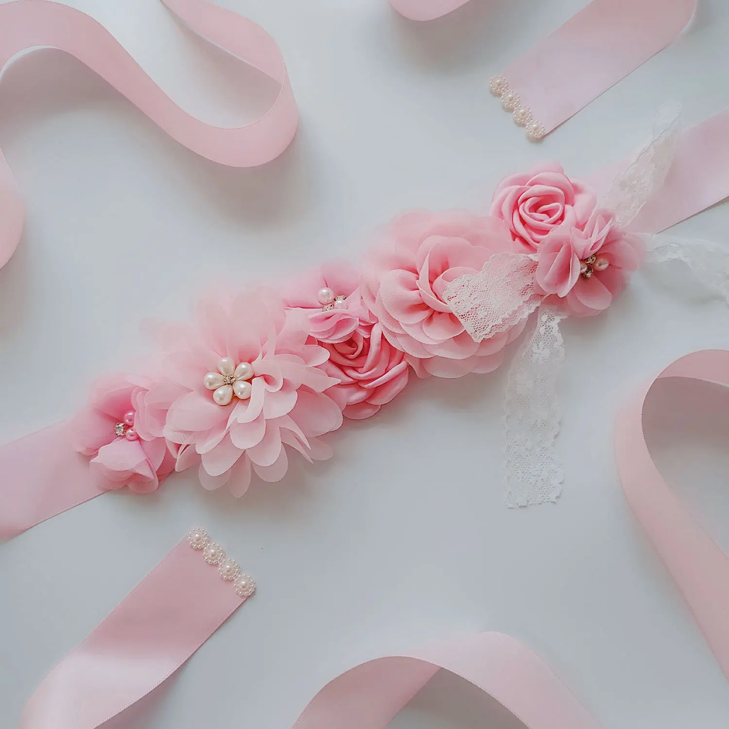Diy Ribbon Belt For Dress Women Fashion Flower Belts Woman Wedding