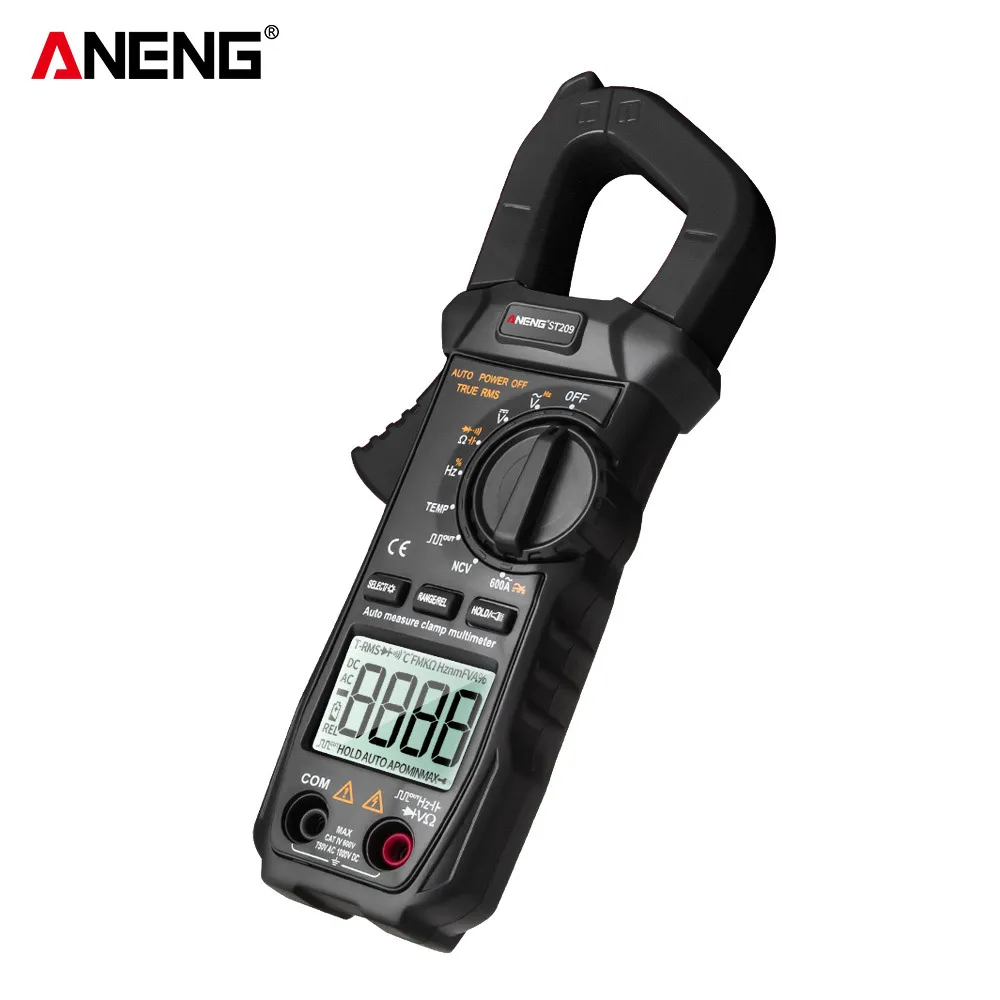ANENG ST209 ЖК цифровой мультиметр 6000 отсчетов зажим MeterTrue RMS Amp DC/AC токовый Зажим