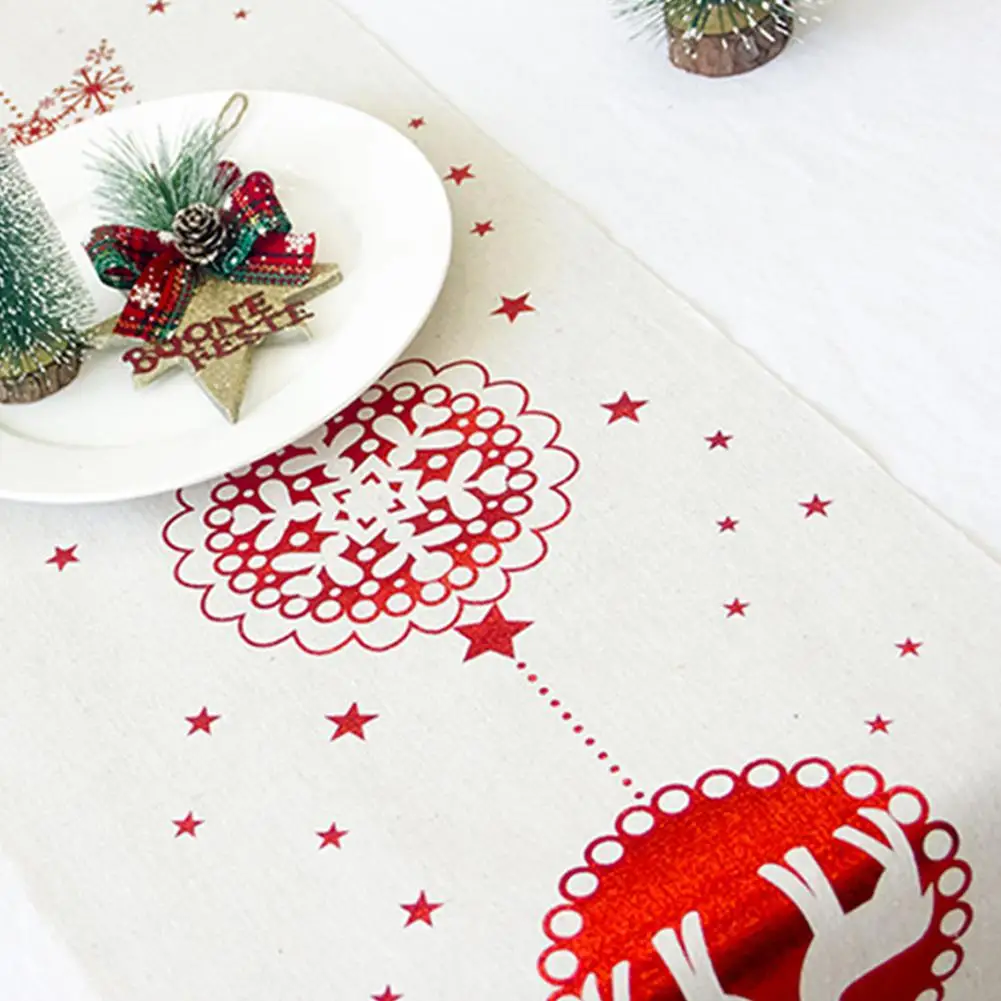 HobbyLane Exquiaite рождественские хлопковые льняные скатерти с флагом для стола, вечерние украшения для дома