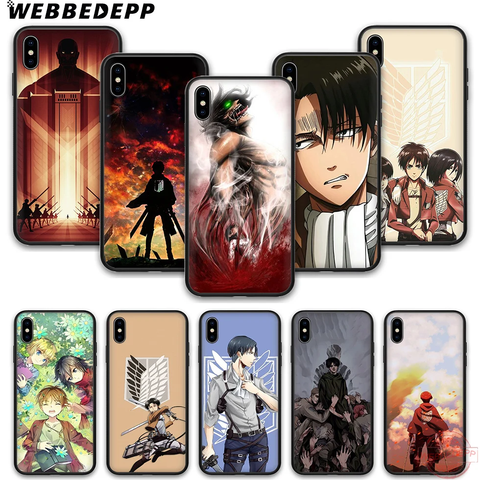 WEBBEDEPP Attack Titan Мягкий силиконовый чехол для телефона iPhone 5 6 7 8 Plus X XS XR max. 11 11peo 11proMax |