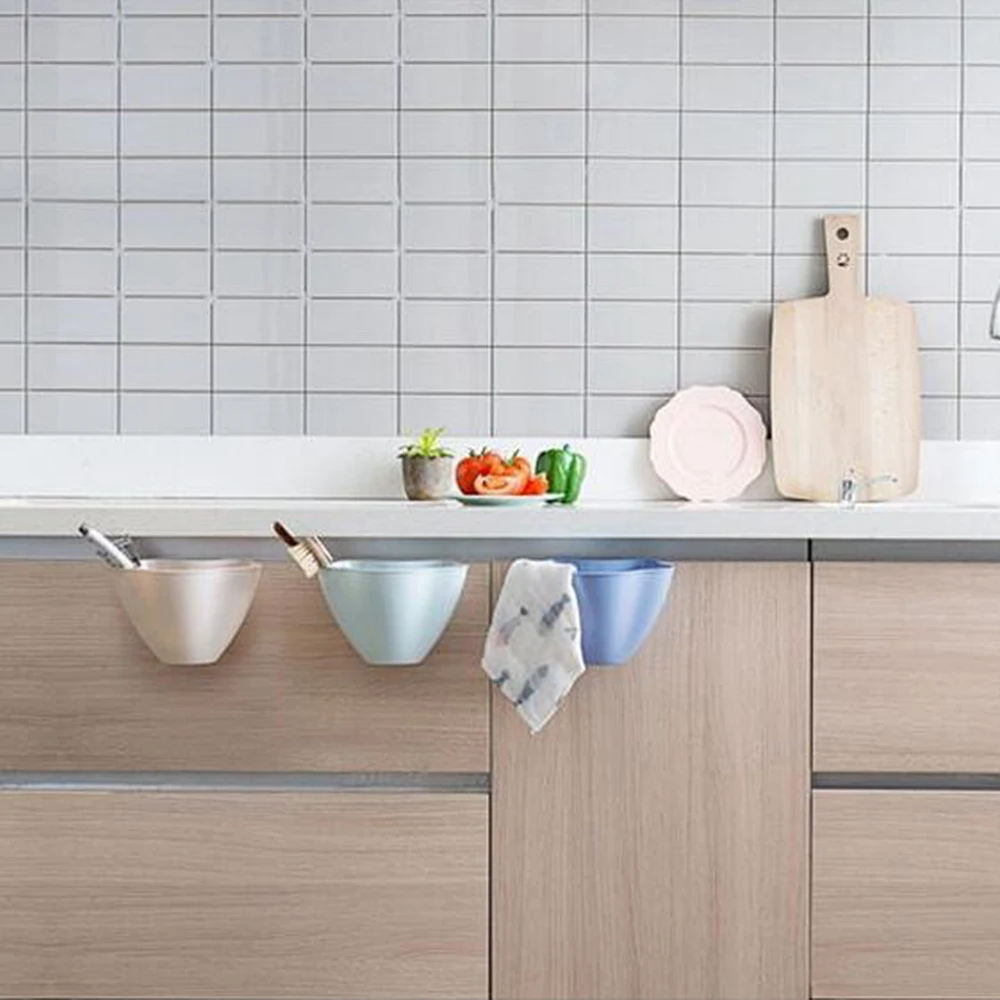 Kitchen Trash Bin Sundries Storage Box Closet Door Hanging Trash Can Office Garbage Organizer Debris Container Boxes 21*16*14cm