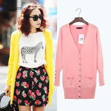 Гарантия качества, весенне-осенний женский брендовый кардиган с пуговицами, длинный Повседневный тонкий хлопковый однотонный вязаный B-004