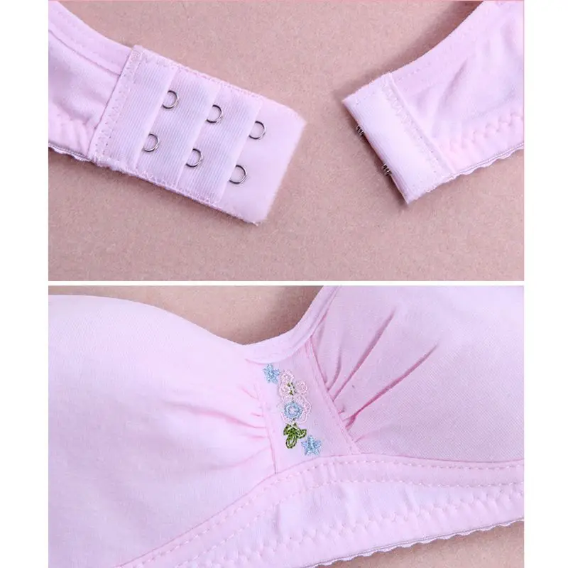 Young Teenager Girls Cotton Embroidered Breathable Training Bra Teen Girl Underwear Small Bra Teenage Tops Clothes