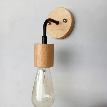 

Modern Sconce Lighting Wall Mounted Bedside Reading Light Creative Wall lamp Living Room Foyer Home Wooden Lighting