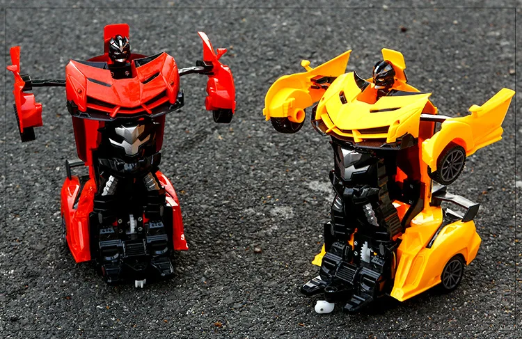 

Remote control electric charging one button deformation remote control car robot boy toy car, deformation car people