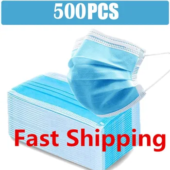 

100/500pc Disposable Mask Denta Industrial 3ply Earloop Fashion Face Mask Designer Mask Seal Respirator Mascarilla Reutilizable