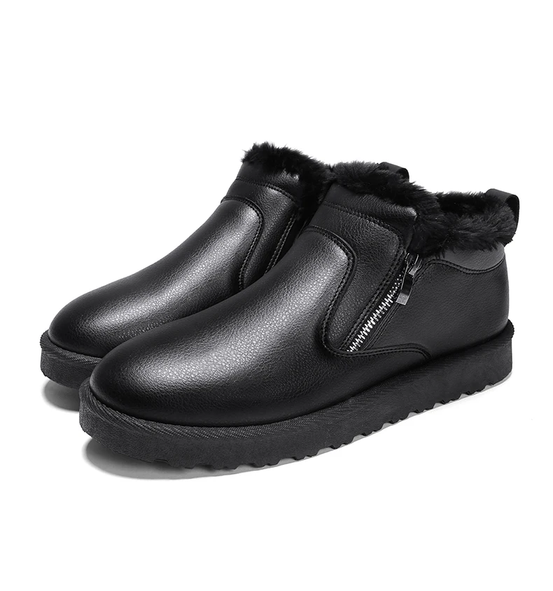 men women winter warm work boots with plush fur casual lightweight ankle boots waterproof anti-skid outdoor sneakers sports shoes couple unisex plus size shoes (44)