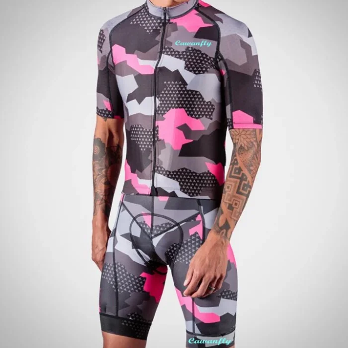 Blank color Cycling Jersey Set Summer Cycling Clothing Suit MTB Mountain Bike Clothing Racing Bicycle Clothes Suit - Цвет: men cycling suit