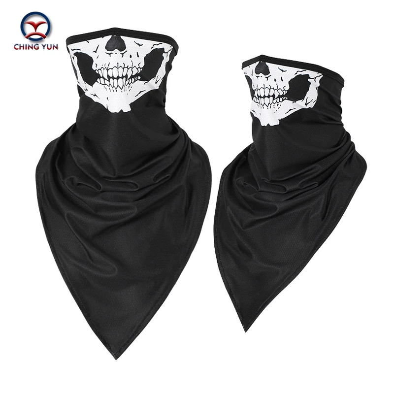 CHINGYUN 2020 ice silk skull mask sunscreen riding neck sleeve digital printing men and women outdoor sports triangle scarf