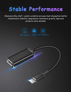 

USB 3.1 Type C to HDMI Adapter Cable USB 3.1 4K Video Converter HDTV Cable Adapter for PC for Samsung Galaxy S9 / S8 / Note 8