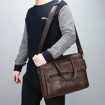 

Briefcase Bag High Quality Business Famous Brand Leather Shoulder Messenger Bags Office Handbag 2020