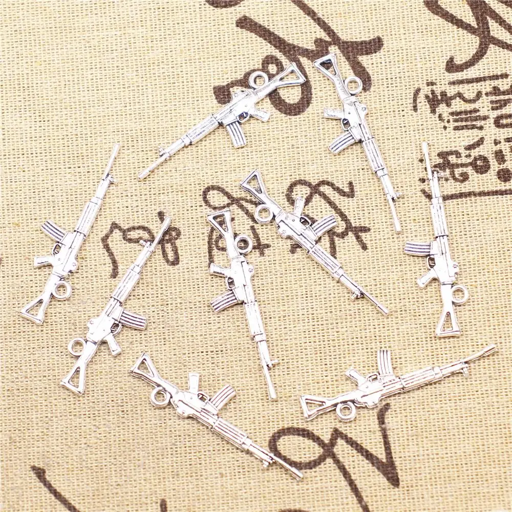 Supplies For Jewelry Making 10pcs 13x45mm Antique Silver Color Gun Charms | Украшения и аксессуары