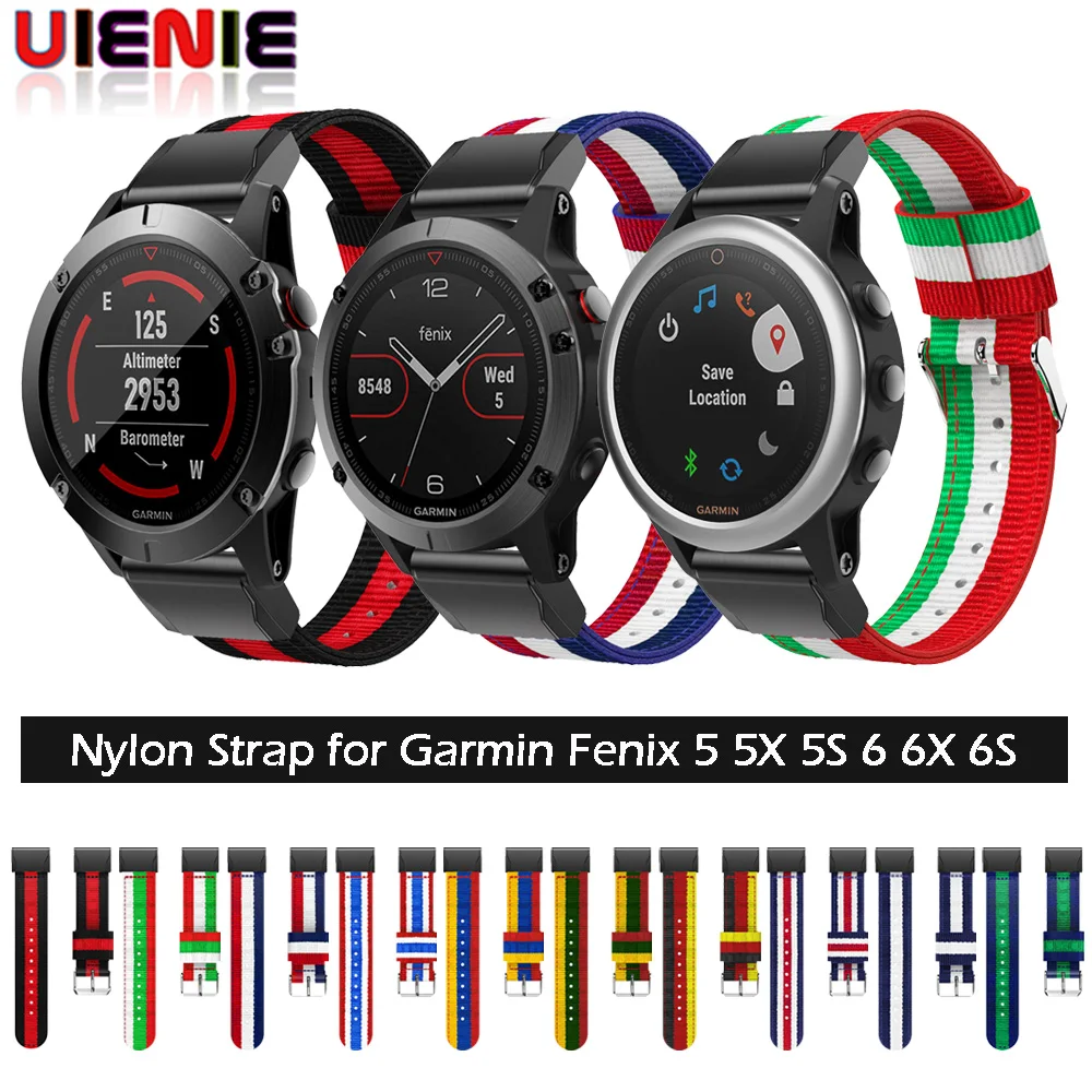 Для Garmin Fenix 6S 6 6X Pro 5S 5 5X Plus удобный тканый нейлоновый ремешок для часов Quick Release 20 22 26